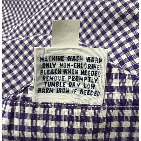 Ralph Lauren Button Down Shirt Men’s XL Gingham Check Purple White Long Sleeve - Picture 9 of 12